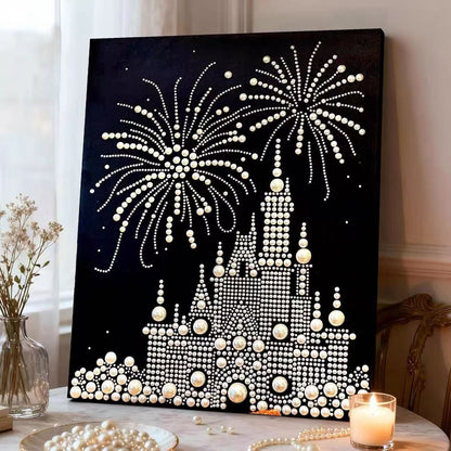 🔥Laatste dag: 50% KORTING - 🏰✨DIY-kralenkunstset - Kasteel met parels🎇