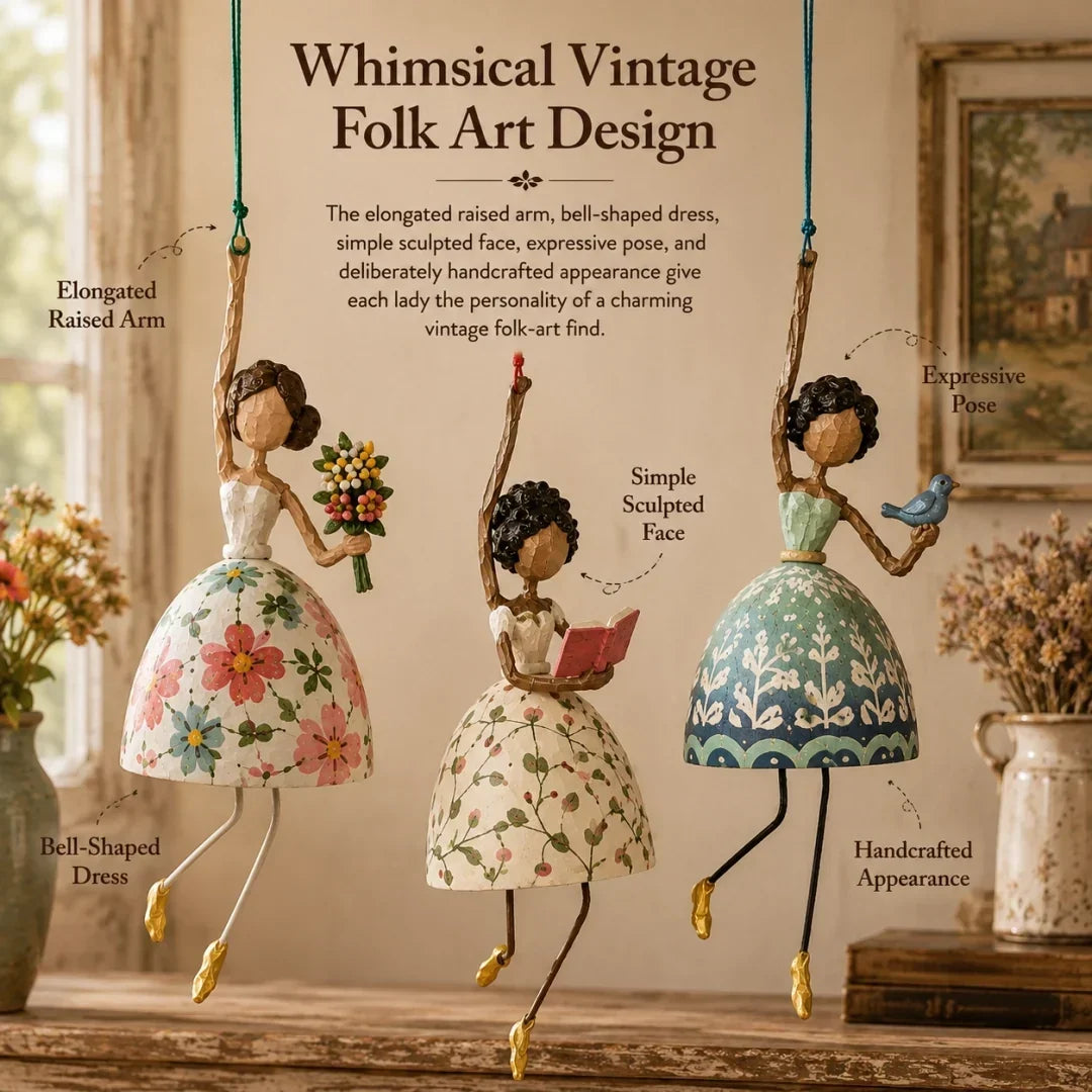 💃🌸 Laat je ruimte dansen — Speels hangend ornament met dansende dame