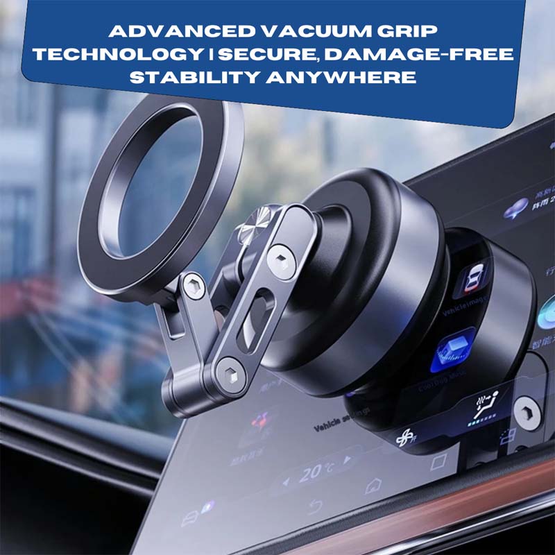 Dubbele zuignap vacuüm magnetische auto telefoonhouder