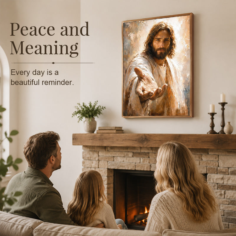 🙏🕯️ Walk With Me — Wanddecoratie met Jezus voor het gelovige hart