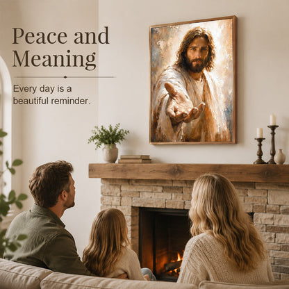 🙏🕯️ Walk With Me — Wanddecoratie met Jezus voor het gelovige hart
