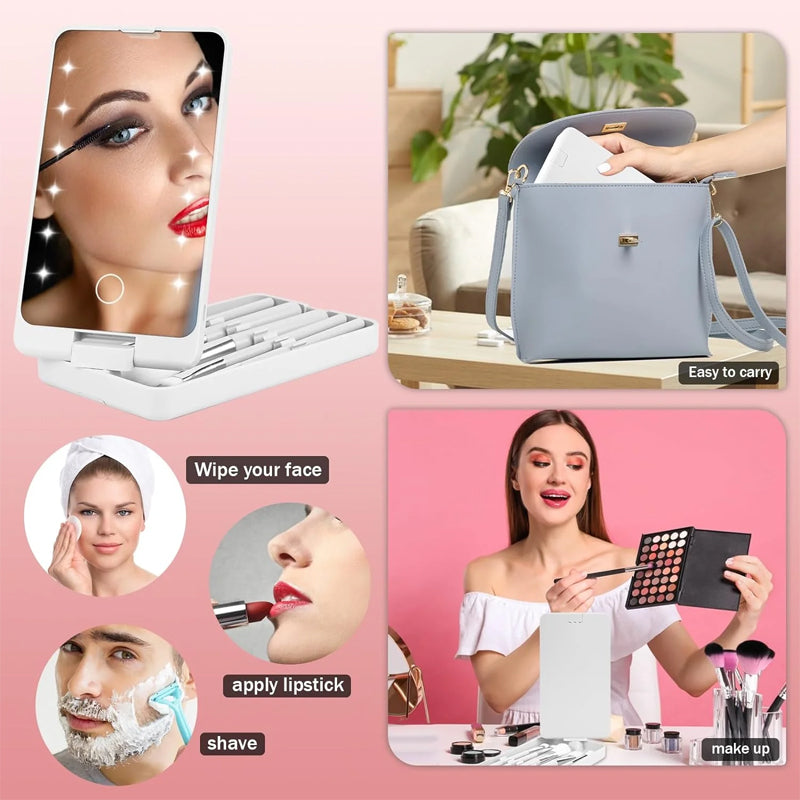 Draaibare LED make-updoos vouwspiegel