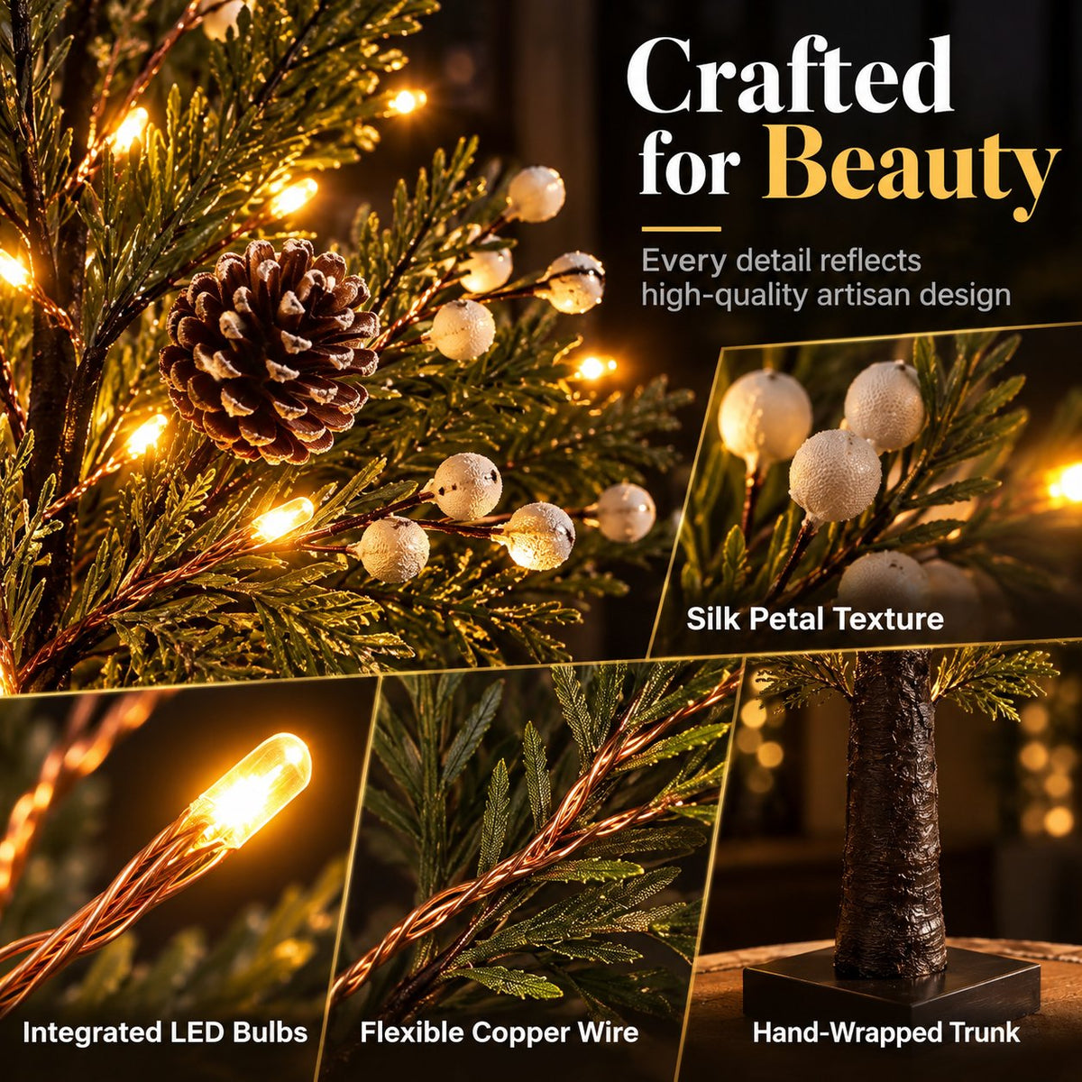 🎄💡 LED Lichtboom – Natuurlijke Elegantie voor Elk Seizoen 🌿✨