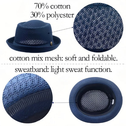 Blijf Koel & Stijlvol met deze Trendy Mesh Pork Pie Hoed! 🧢🌬️✨