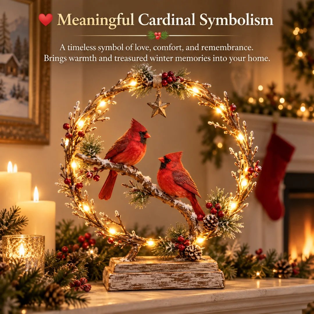 ❄️🐦 Winter Kardinaal LED Decoratie – Breng Warmte in Huis ✨