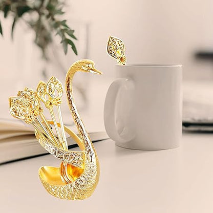 🎁Creatieve koffieroerstokjesset met zwaanmotief (6 stuks)✈️Hoe meer je koopt hoe meer je bespaart🔥