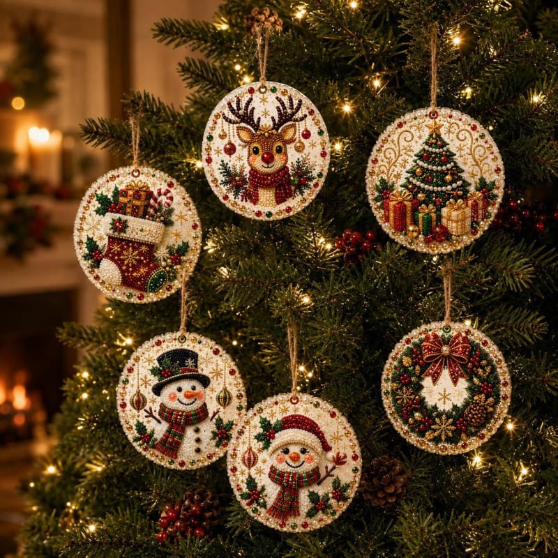 🎄💎 DIY Kerst Diamond Painting – Maak 6 Sprankelende Kersthangers!