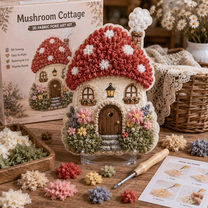 🔥Laatste dag: 50% KORTING - ✨Whimsical Village 3D-poke-art-set van stof