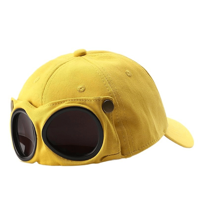 🤣 Baseballpet in pilotenstijl — Uniek ontwerp met zonnebrilpanelen en vintage details! 🧢✨