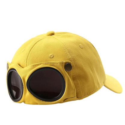 🤣 Baseballpet in pilotenstijl — Uniek ontwerp met zonnebrilpanelen en vintage details! 🧢✨