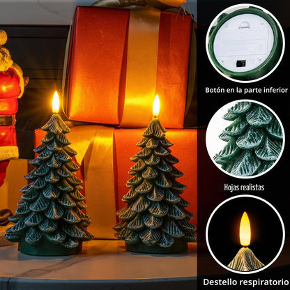 🎄🕯️ LED Kerstboomkaars met Flikkerende Vlam – Breng Warme Kerstsfeer in Huis Zonder Echt Vuur!