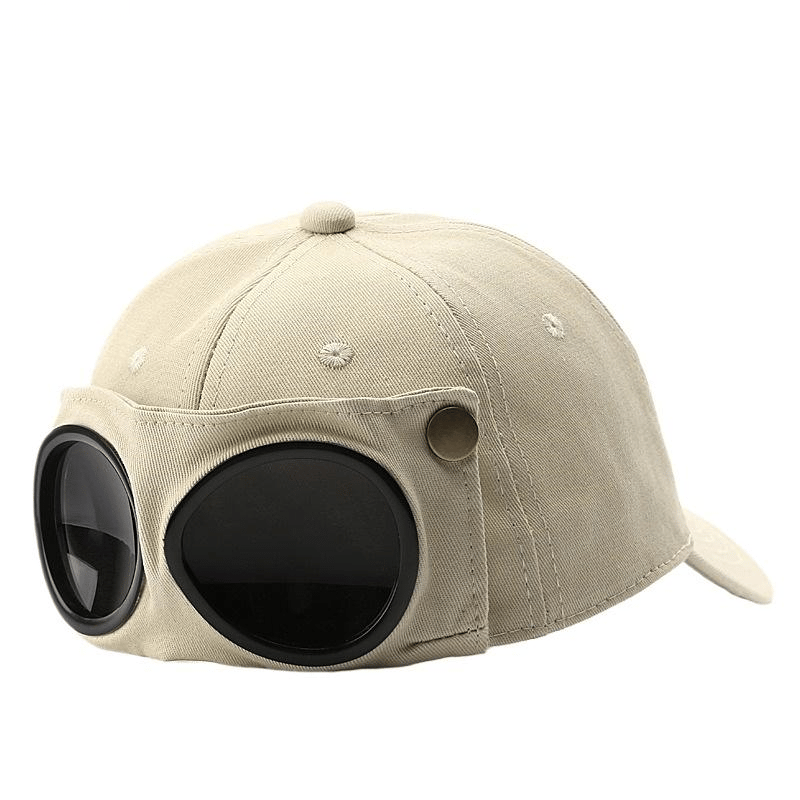 🤣 Baseballpet in pilotenstijl — Uniek ontwerp met zonnebrilpanelen en vintage details! 🧢✨