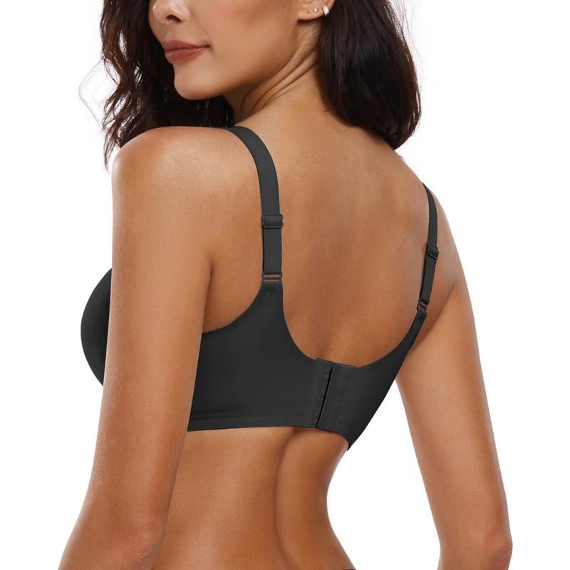 💖Naadloze push-up beha voor dames – draadloos, V-hals, met mesh en gekruist design
