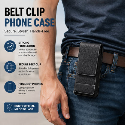 ⚡Grote korting | Heupriem-telefoonhoesje 📱 Leren holster met meerdere vakken en kaarthouder