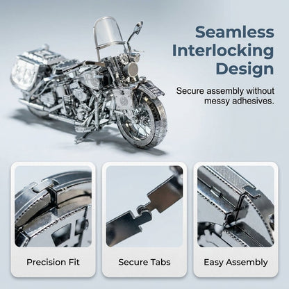 🔥SPECIALE AANBIEDING🔥Zilveren 3D-metalen motorfiets-bouwpuzzel