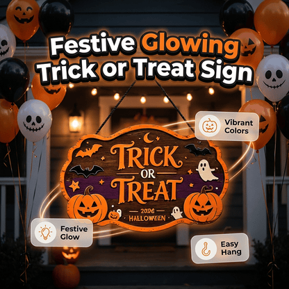 🎃 Trick or Treat Halloween Deurbord – Sfeervolle Halloween Welkom Decoratie 👻🦇
