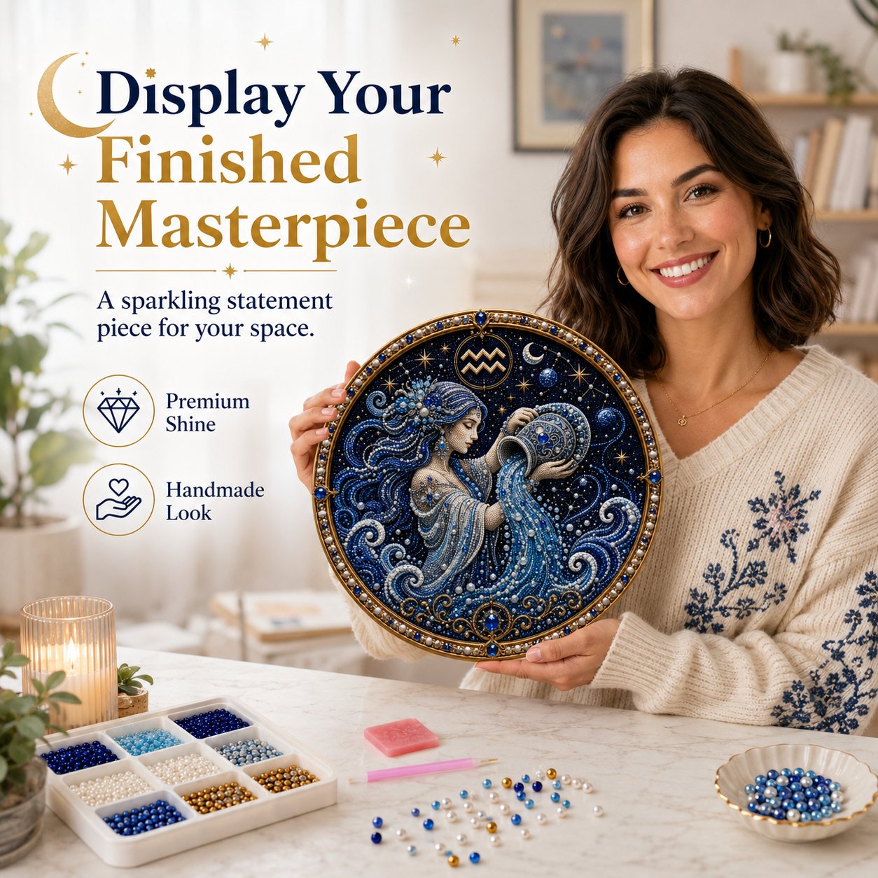 🔥  Maak Je Eigen Hemelse Meesterwerk — 12 Sterrenbeelden Parelkunst DIY Kit ♈🌙