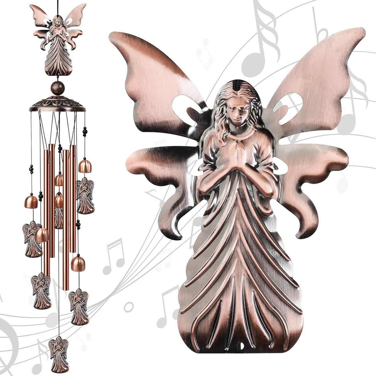 🎵 Rustgevende Vintage Metalen Windgong (90cm) — Creëer Je Eigen Zen-Oase Thuis ✨