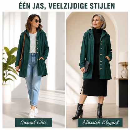 🧥 Geniet van de Herfst: Heerlijk Warme & Stijlvolle Corduroy Jas met Capuchon 🍂