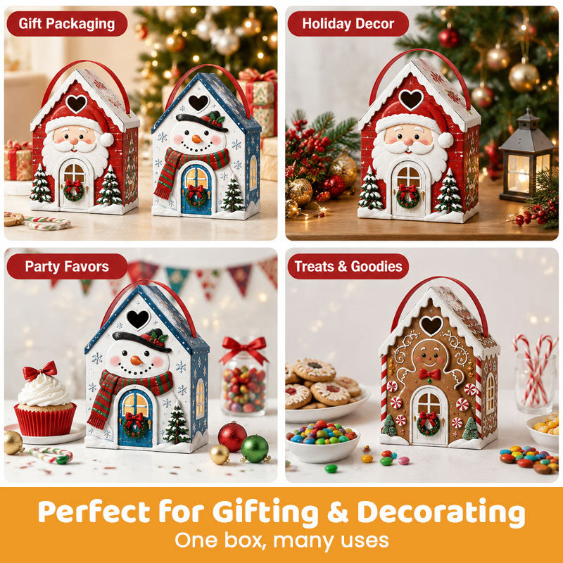 🏡🎁 Kersthuisje-cadeaudoos – 3D-cadeaudoos met feestelijke snoepjes en koekjes 🍪