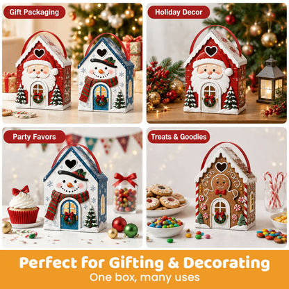 🏡🎁 Kersthuisje-cadeaudoos – 3D-cadeaudoos met feestelijke snoepjes en koekjes 🍪