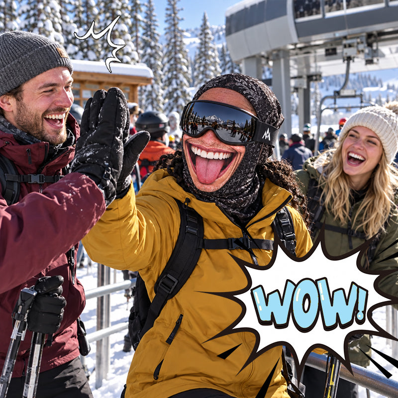 😂❄️ Grappig gezichtsmasker voor ski's – Hilarische bivakmuts voor de winter en het skiën !🎿