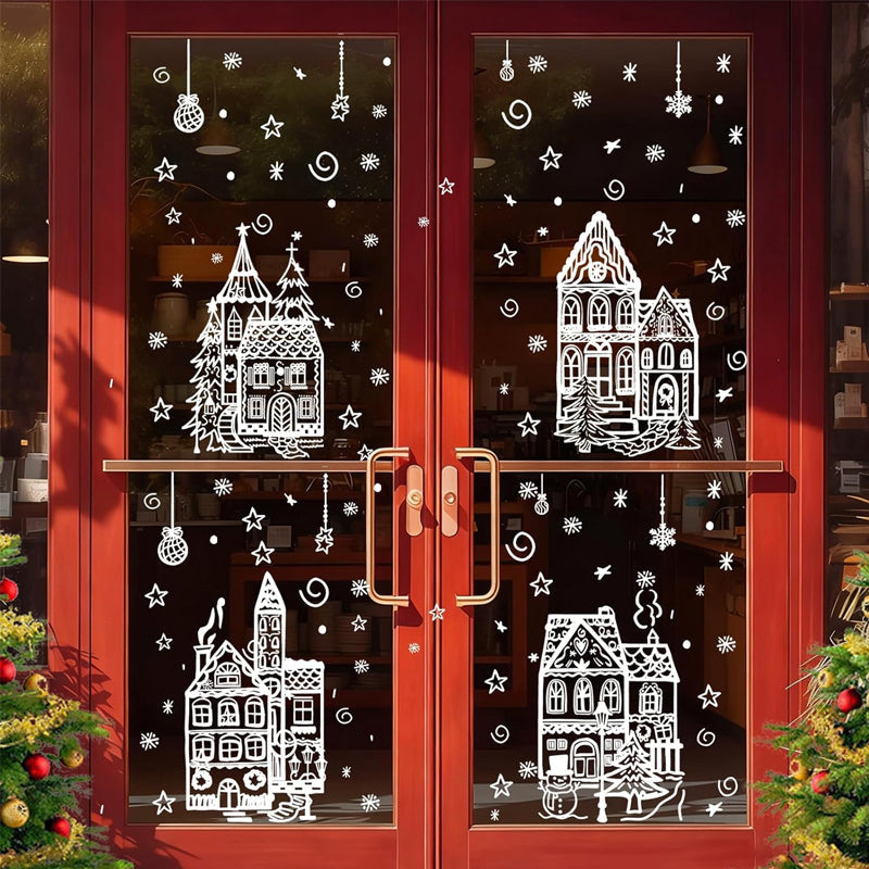 Christmas Village Window Decals