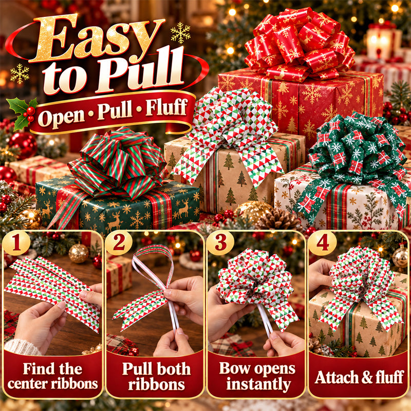 🎄🎀 Kerstdecoratie Strikken – Feestelijke Cadeaulinten met Vrolijke Kerstmotieven