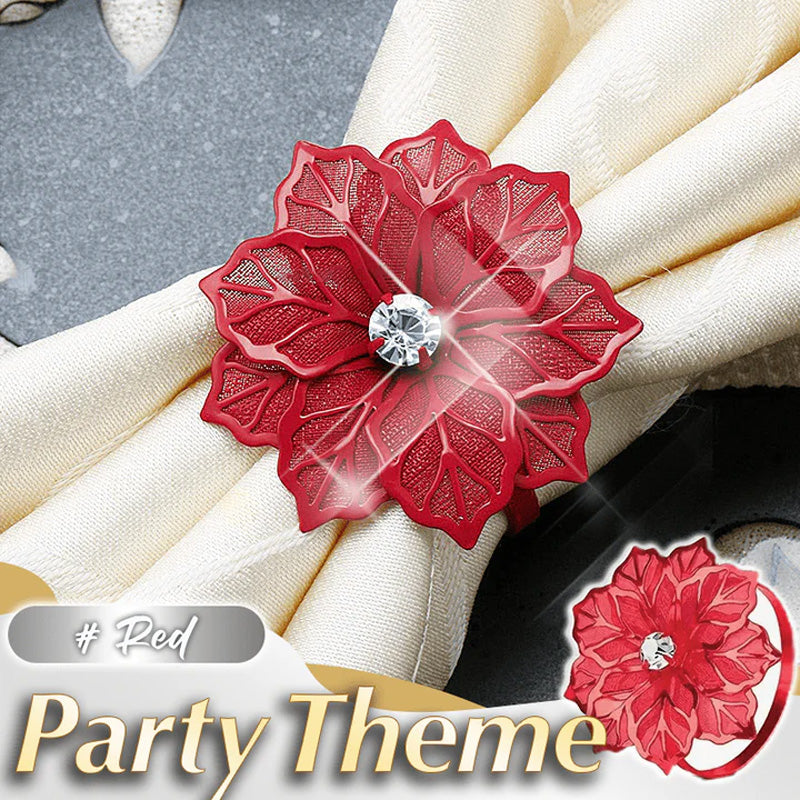 Servetringen met holle bloemen
