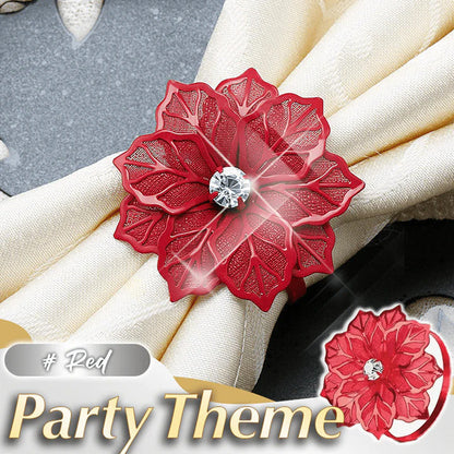 Servetringen met holle bloemen