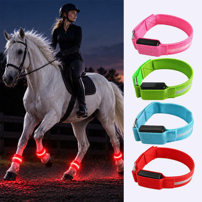 🐴✨ LED Verlichte Paardenbeenstrips – Laat Je Paard Schitteren in het Donker!