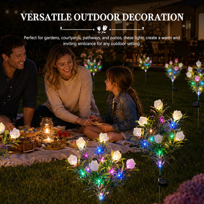 Solar Gardenia-bloemenlampjes 🌸 LED-bloemenlampen met bloemsimulatie voor de decoratie van binnenplaatsen en tuinen, waterdichte sfeerverlichting voor buiten