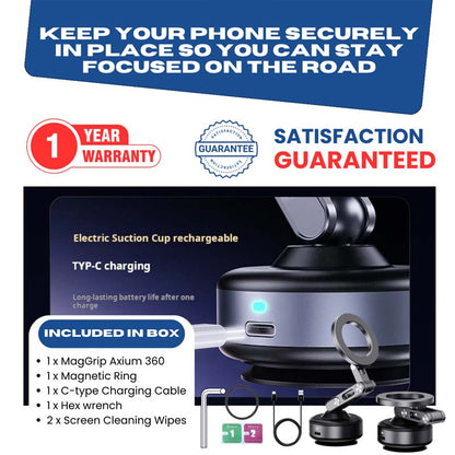 Dubbele zuignap vacuüm magnetische auto telefoonhouder