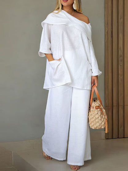Dames Top met Onregelmatige Kraag/Irregular Collar Dames Top