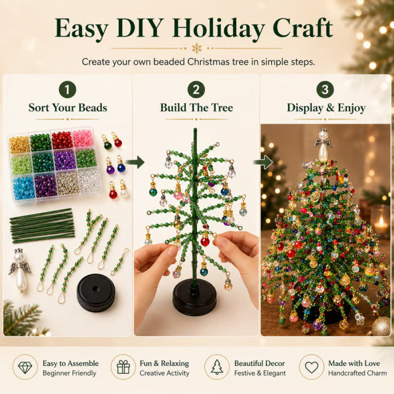 🎄 DIY Kralen Kerstboom Kit – Maak Jouw Eigen Sprankelende Kerstdecoratie! ✨🎁