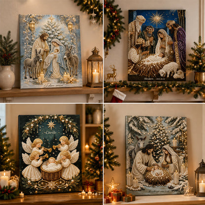 ✨🙏 Diamond Painting Kit met Kerststal | Jezus Christus Kerst Geloof Kunstdecoratie 💎🎄