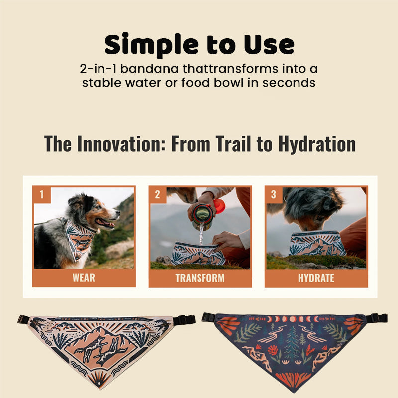 🐶 Slimme Honden Drinkbandana – Altijd Water Binnen Pootbereik! 💧🌿