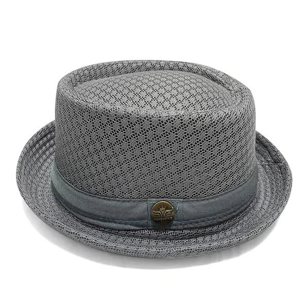 Blijf Koel & Stijlvol met deze Trendy Mesh Pork Pie Hoed! 🧢🌬️✨