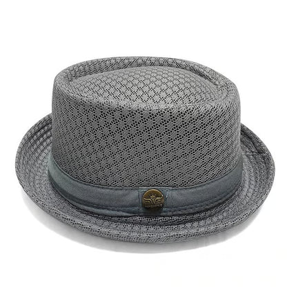 Blijf Koel & Stijlvol met deze Trendy Mesh Pork Pie Hoed! 🧢🌬️✨