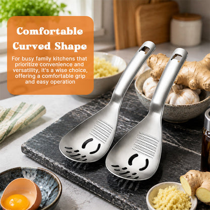 🥄 Multifunctionele zeeflep van 304 roestvrij staal｜Voor knoflook, gember, puree en babyvoedsel
