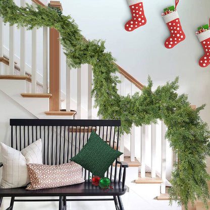 Faux Greenery Knockford dennennaalden zacht rubber rotan Garland