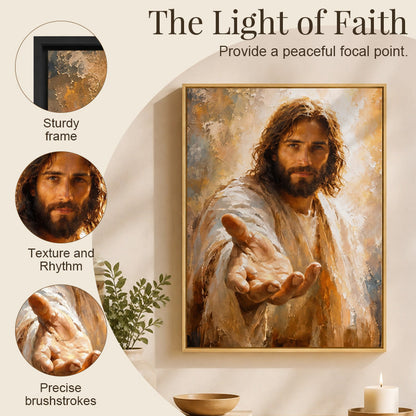 🙏🕯️ Walk With Me — Wanddecoratie met Jezus voor het gelovige hart