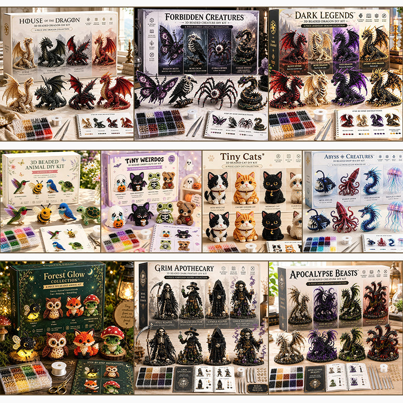 Creëer Magische Werelden Eén Kraal per Keer! 🧶🐉✨ 3D-kralen: dieren & fantasie - doe-het-zelfcollectie
