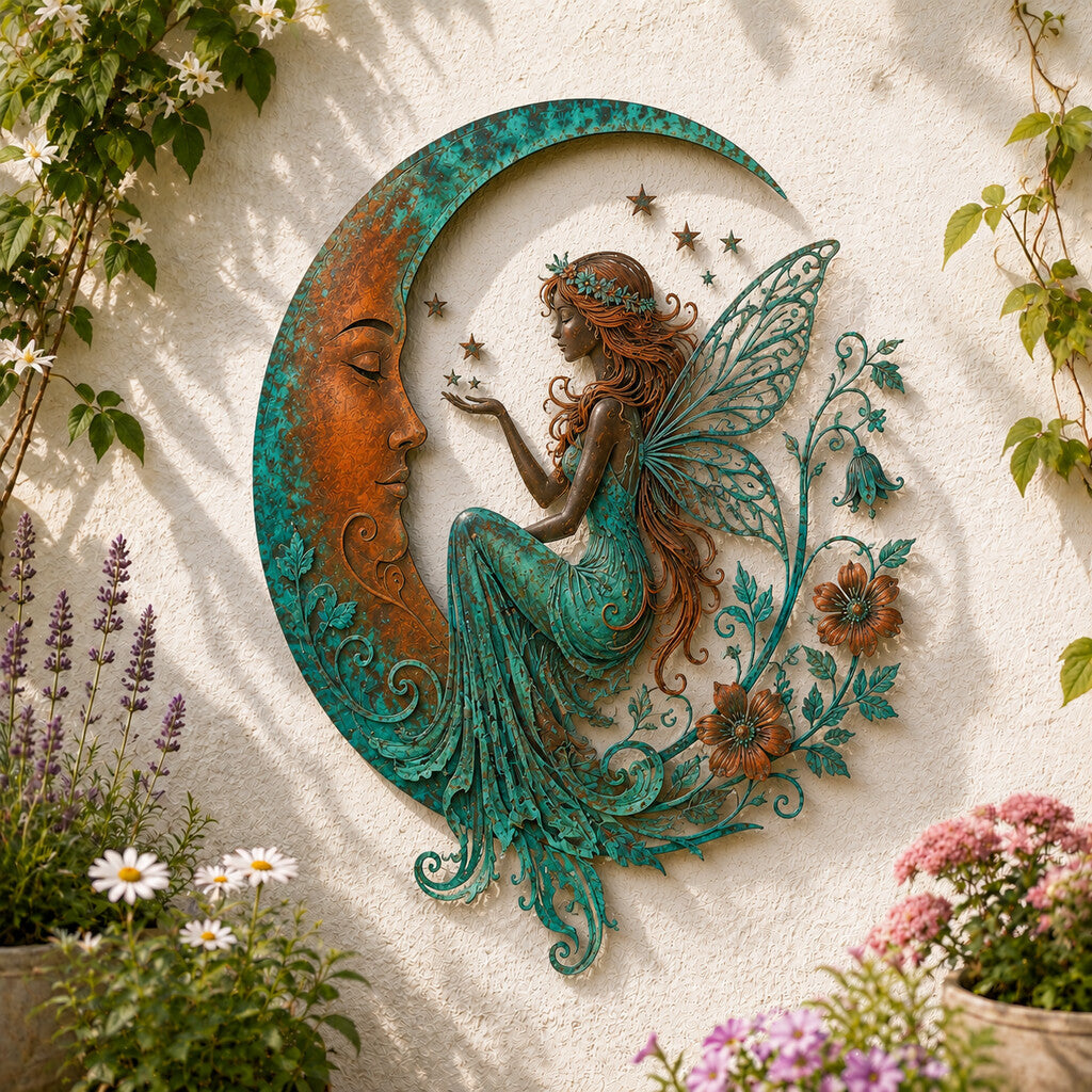 🌜️Wanddecoratie met halve maan en bij🐝