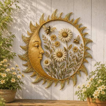 🌞 Collectie vintage wanddecoraties met zonnemotief