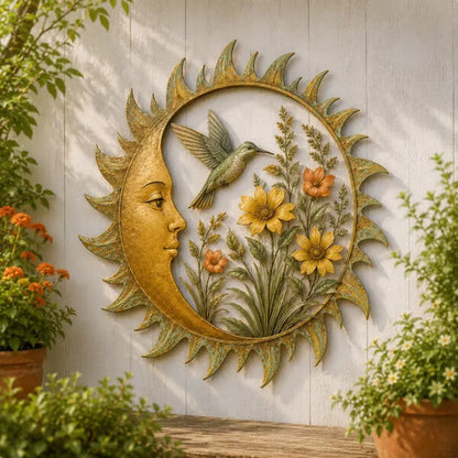 🌞 Collectie vintage wanddecoraties met zonnemotief