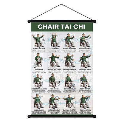🧘‍♀️☯Tai Chi-oefeningenkaart voor senioren (16 x 24 inches) – Eenvoudige dagelijkse beweging zonder gedoe!