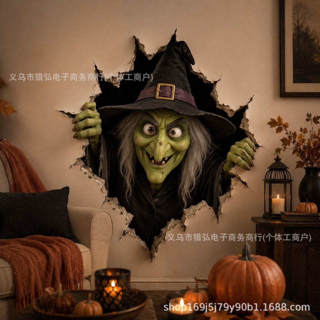 🎃👻 Halloween 3D Muursticker – Laat je Muur Tot Leven Komen! 🕷️
