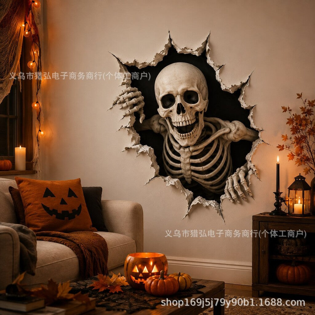 🎃👻 Halloween 3D Muursticker – Laat je Muur Tot Leven Komen! 🕷️