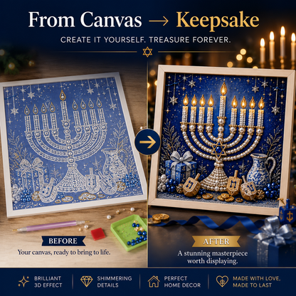 🕎✨ Hanukkah Pearl Art DIY-set — maak samen iets moois, parel voor parel